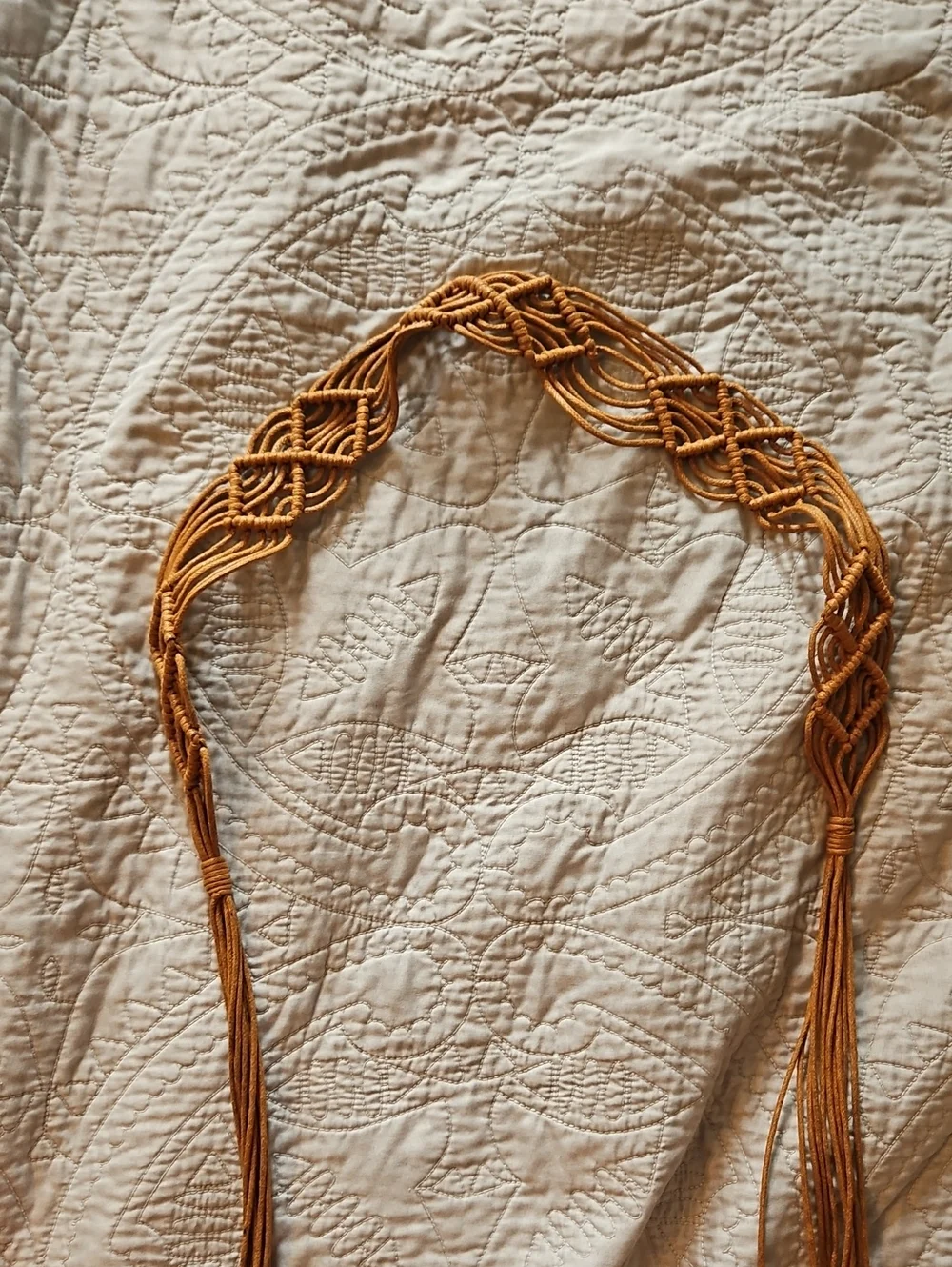Source Unknown Macrame Braided Belt in Mustard Yellow